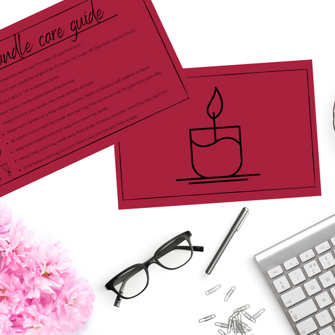 Candle Care Card | Burgundy