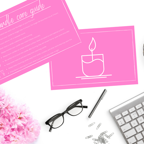 Candle Care Card | Pink