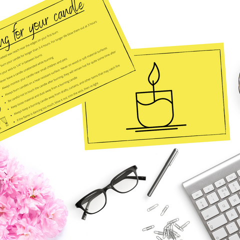 Candle Care Card | Yellow